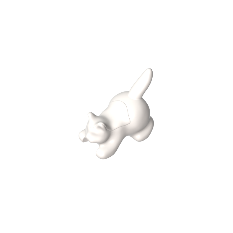 Animal, Cat, Kitten Crouching [Plain] - Color ID 90