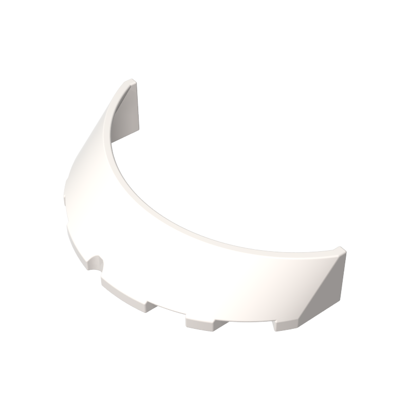 Windscreen 3 x 6 x 1 Curved with 2 Circular Stud Holders in Bottom - Color ID 90