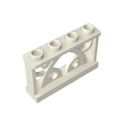 Fence Ornamented 1 x 4 x 2 with 4 Studs - Color ID 90