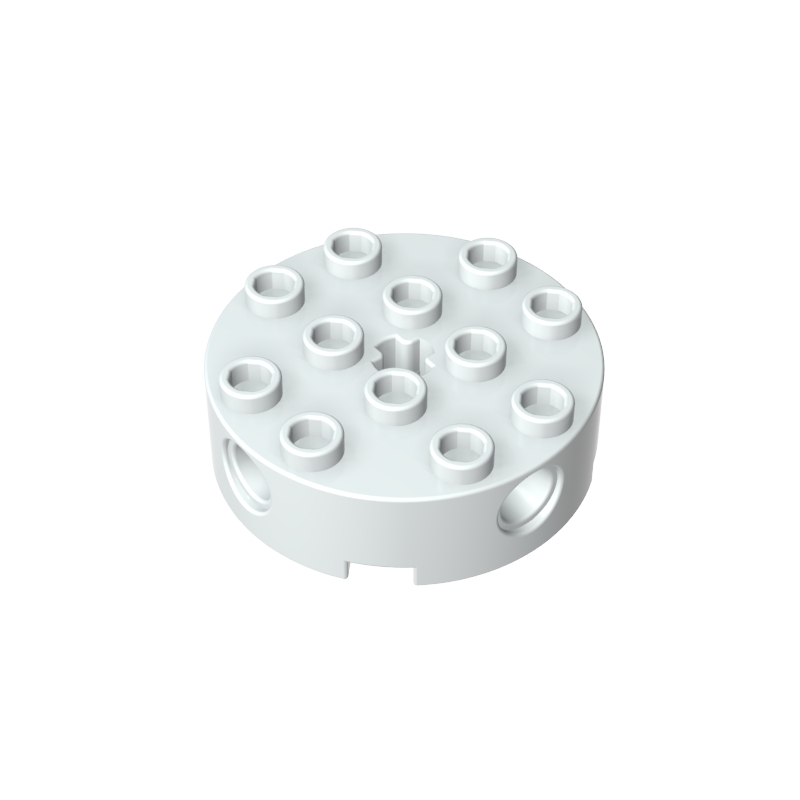 Brick Round 4 x 4 with 4 Side Pin Holes and Center Axle Hole