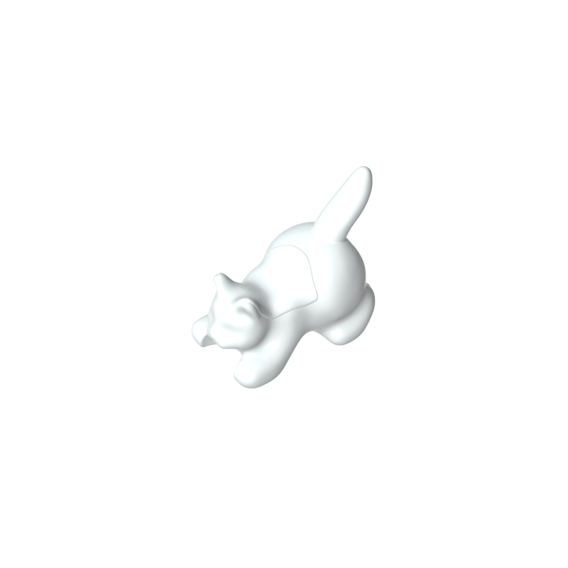 Animal, Cat, Kitten Crouching [Plain] - Color ID 91