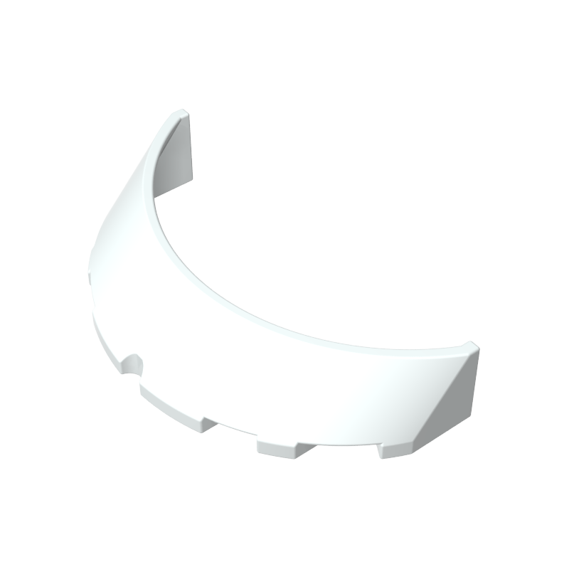 Windscreen 3 x 6 x 1 Curved with 2 Circular Stud Holders in Bottom - Color ID 91