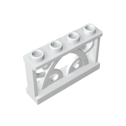Fence Ornamented 1 x 4 x 2 with 4 Studs - Color ID 91