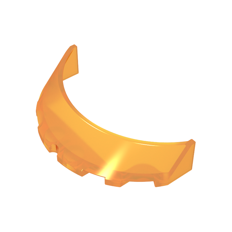 Windscreen 3 x 6 x 1 Curved with 2 Circular Stud Holders in Bottom - Color ID 120