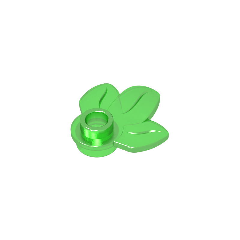 Plant, Plate 1 x 1 Round with 3 Leaves