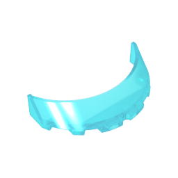 Windscreen 3 x 6 x 1 Curved with 2 Circular Stud Holders in Bottom - Color ID 152